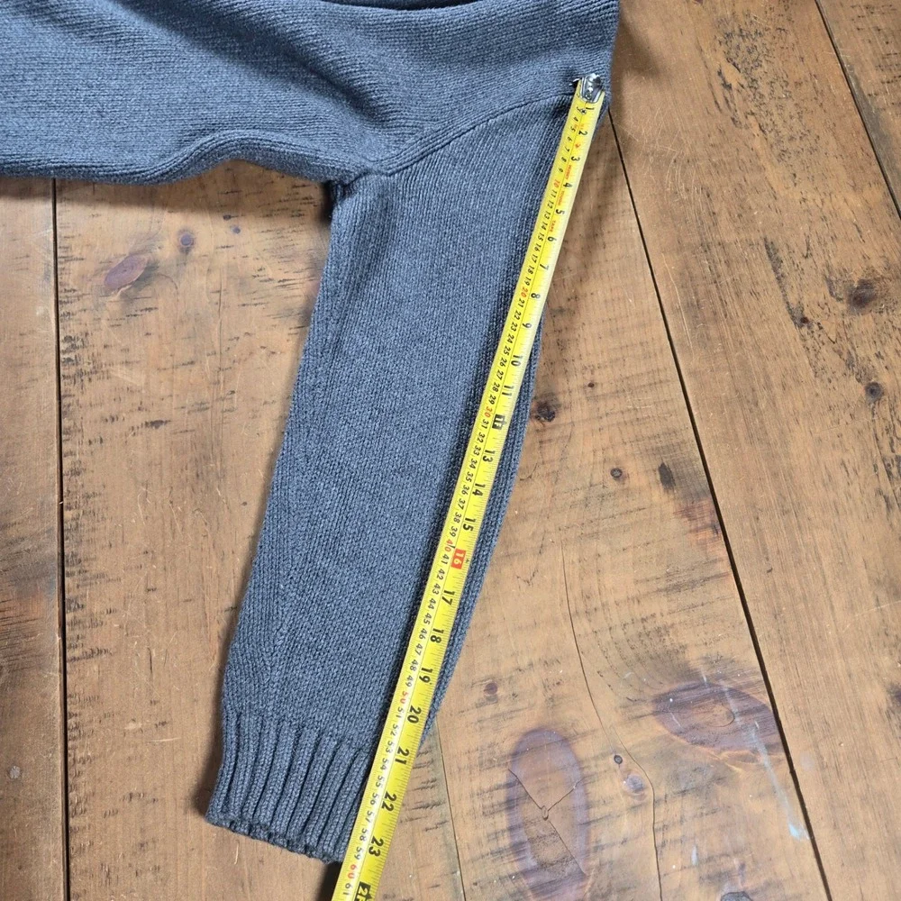Polo Ralph Lauren Mens Gray 100% Cotton Shaker Rib Quarter Zip Sweater Large
